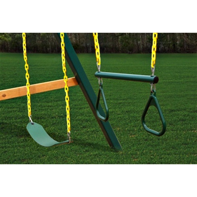Gorilla Pioneer Peak Treehouse Cedar Wood Swing Set Kit w/ Fort Add-On &  w/ Amber Posts - Amber (01-0070-AP)