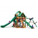 Gorilla Pioneer Peak Cedar Wood Swing Set KIt  w/ Amber Posts and SunbrellaÂ® Canvas Forest Green Canopy - Amber (01-0006-AP-2)