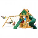 Gorilla Mountaineer Clubhouse Treehouse Cedar Wood Swing Set Kit w/ Amber Posts - Amber (01-0054-AP)