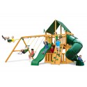 Gorilla Mountaineer Clubhouse Cedar Wood Swing Set Kit w/ Amber Posts and SunbrellaÂ® Forest Green Canopy - Amber (01-0033-AP-2)
