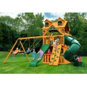 Gorilla Malibu Extreme Clubhouse Cedar Wood Swing Set Kit w/ Amber Posts - Amber (01-0073-AP)