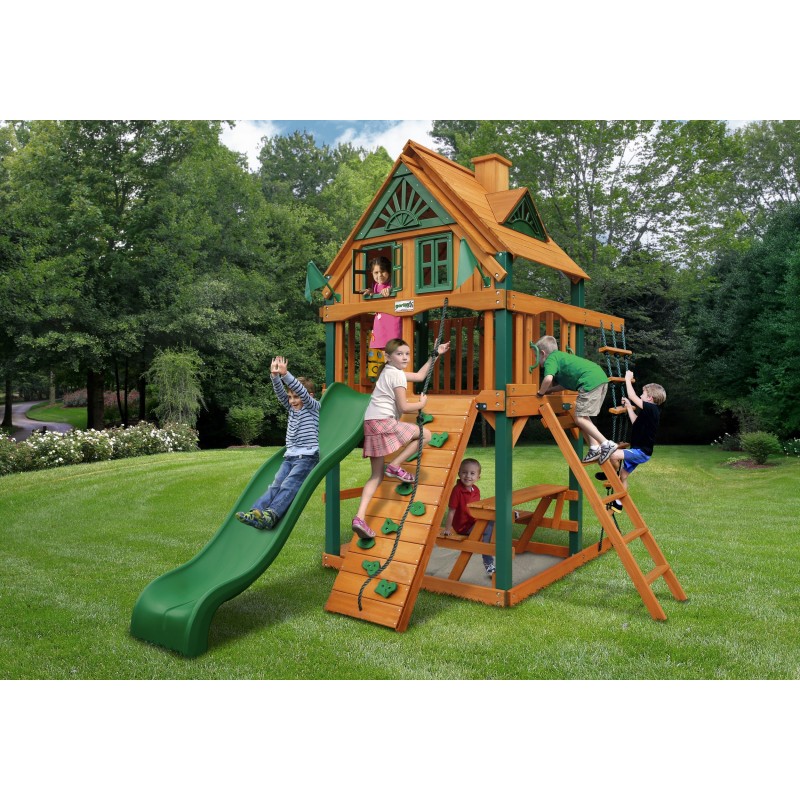 Gorilla Mountaineer Clubhouse Treehouse Cedar Wood Swing Set Kit w