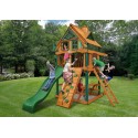 Gorilla Chateau Tower Treehouse Cedar Wood Swing Set Kit w/ Fort Add-On & Amber Posts - Amber (01-0063-AP)