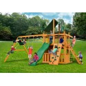 Gorilla Chateau Clubhouse Swing Set w/ Amber Posts and and SunbrellaÂ® Canvas Forest Green Canopy - Amber (01-0035-AP-2)
