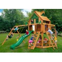 Gorilla Navigator Treehouse Cedar Wood Swing Set Kit w/ Fort Add-On & Amber Posts - Amber (01-0066-AP)