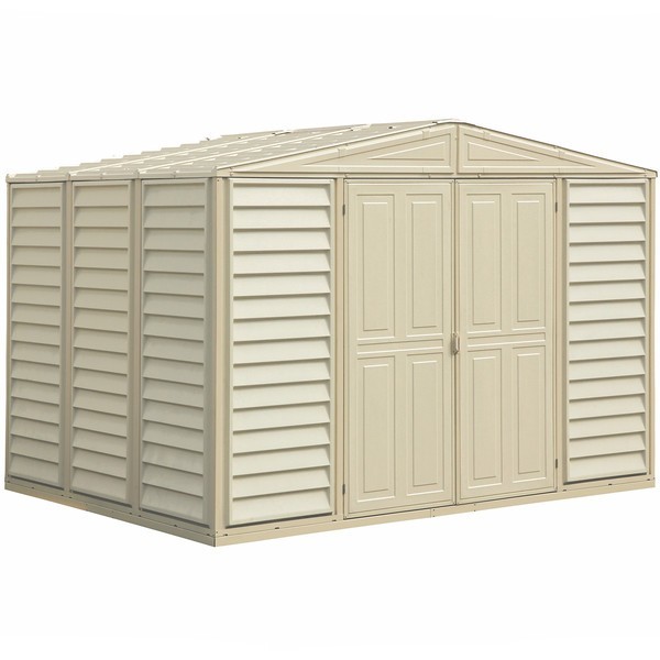 DuraMax 10.5' x 8' Woodbridge Vinyl Shed w/ Foundation Kit 