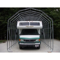 Rhino Shelter Barn -12'W x 20'L x 12'H - Gray (model PB122012BGY)