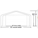 Rhino Shelter 22'W x 24'L x 12'H Two Car Steel Carport Kit (model ST222412H)