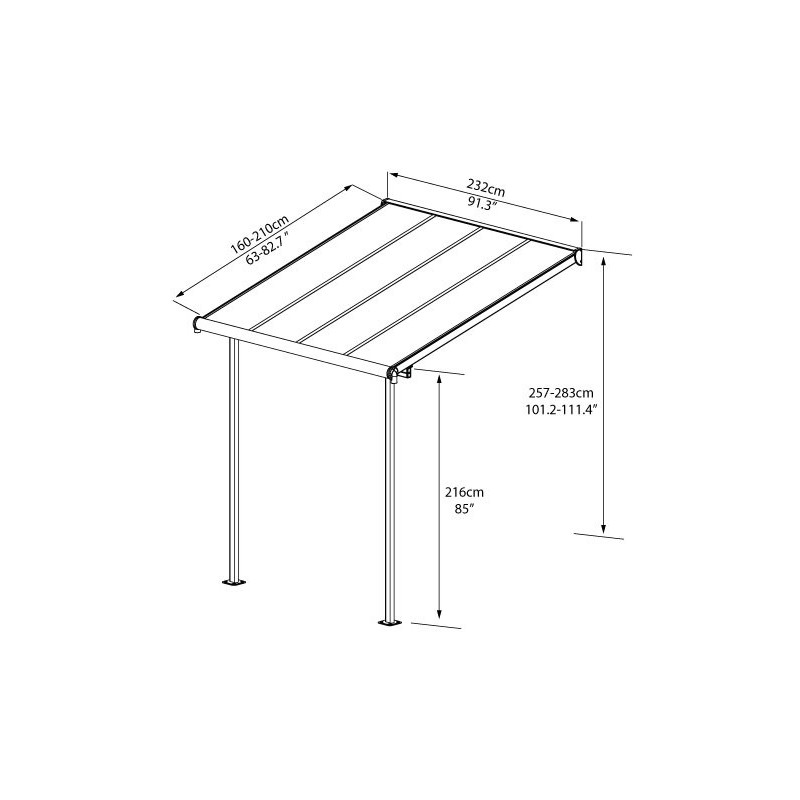  Palram 7.5x7.5 Sierra Patio Cover Kit - White (HG9075)