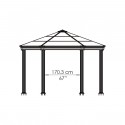 Palram 14 x 12 Roma Garden Gazebo - Gray (HG9180)