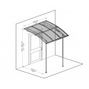 Palram Vega 2000 7 x 7 Awning - Gray/Clear (HG9565) Palram Vega 2000 7 x 7 Awning - Gray/Clear (HG9565)
