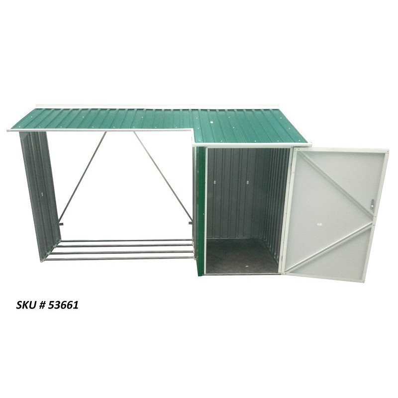 Duramax 8x3 Woodstore Metal Combo Shed Kit - Green (53661)