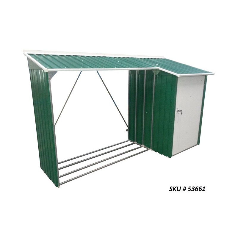 Duramax 8x3 Woodstore Metal Combo Shed Kit - Green (53661)