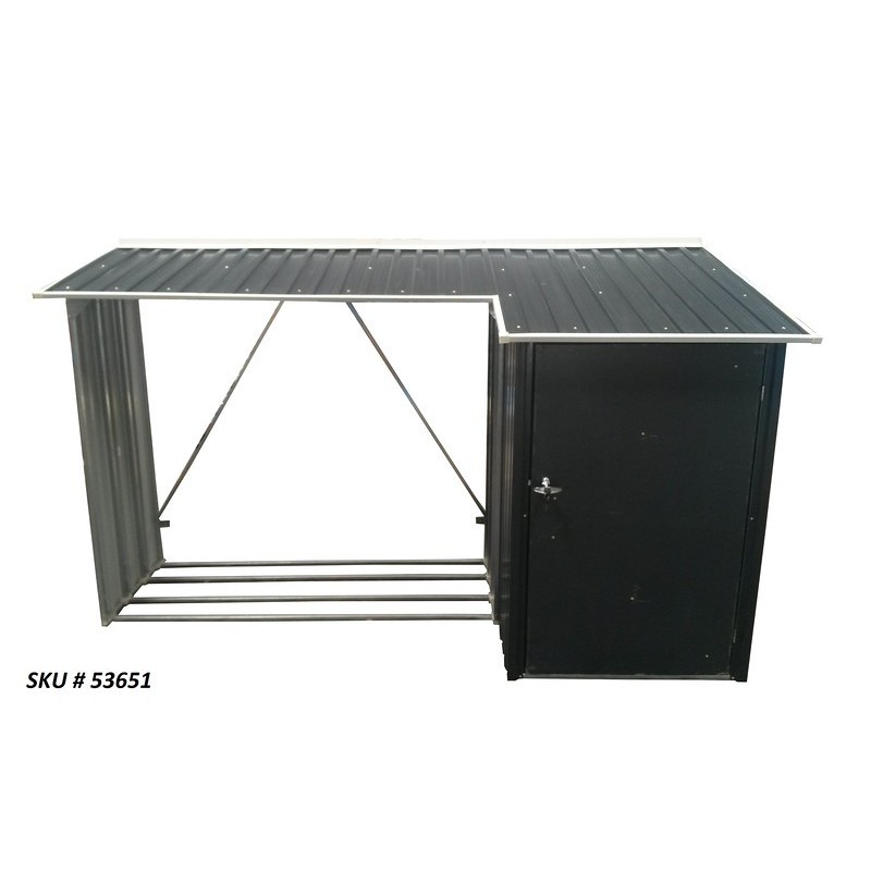 Duramax 8x3 Woodstore Metal Combo Shed Kit - Gray (53651)