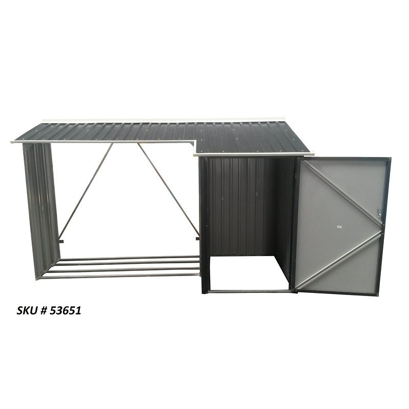 Duramax 8x3 Woodstore Metal Combo Shed Kit - Gray (53651)