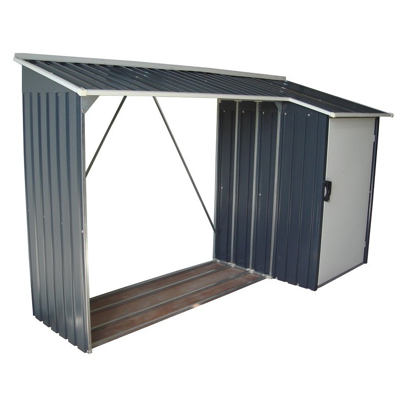 Duramax 8x3 Woodstore Metal Combo Shed Kit - Gray (53651)