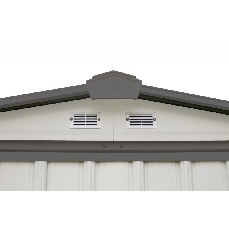 Arrow 6x5 Ezee Storage Shed Kit - Low Gable, 65 in Walls, Vents - Cream & Charcoal (EZ6565LVCRCC)