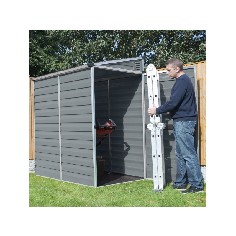 Palram 4x6 Lean-To Skylight Storage Shed Kit - Gray (HG9600T)
