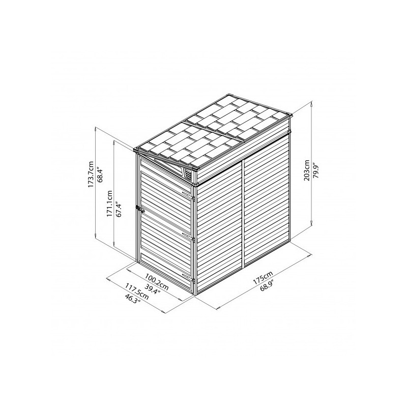 Palram – Canopia 4x6 Lean-To Skylight Storage Shed - Gray (HG9600T)