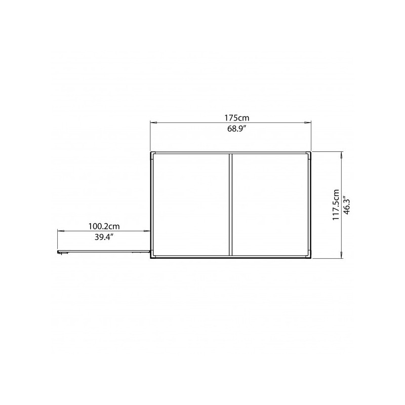 Palram 4x6 Lean-To Skylight Storage Shed Kit - Gray (HG9600T)