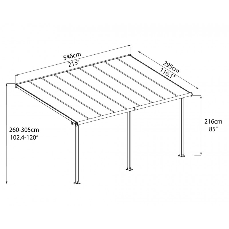 Palram 10x18 Olympia Patio Cover Kit - Gray/Bronze (HG8818)