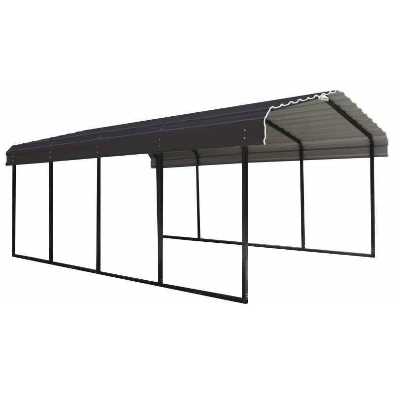 Arrow 12x29x7 Galvanized Steel Carport Kit - Charcoal (CPHC122907)