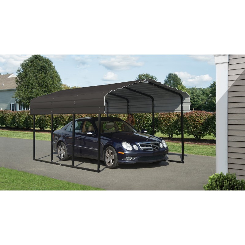 Arrow Steel 10x24x7 DIY Home Carport Kit - Charcoal (CPHC102407)