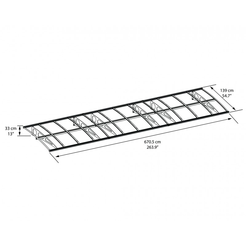 Palram Bordeaux 2230 4x22 Door Awning Kit (HG9585)