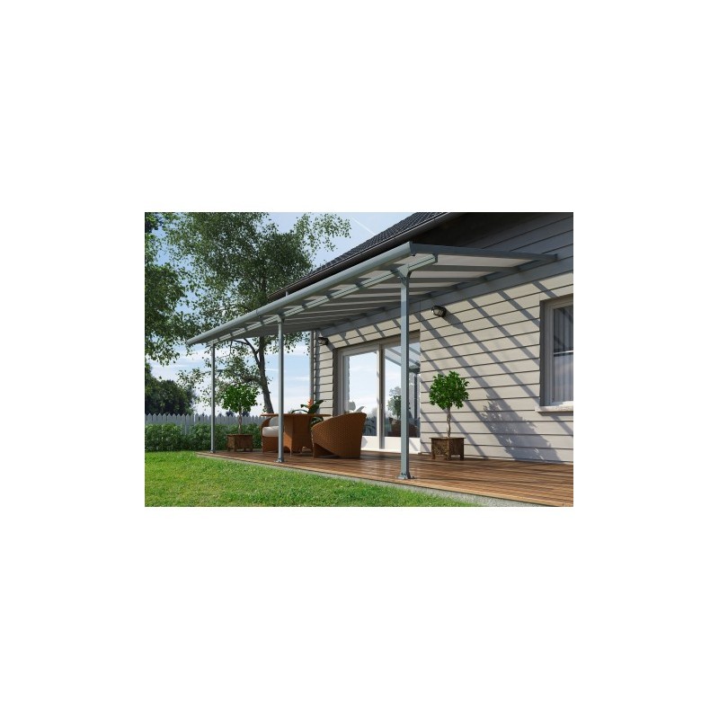 Palram 10x60 Feria Steel Patio Cover Kit Gray Hg9460 Palram 10x60 Feria Patio Cover Kit Gray Hg9460, Steel Patio Cover