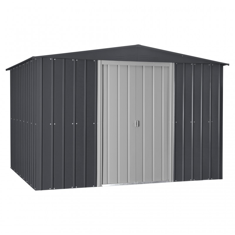 Globel 10x12 Gable Roof Storage Shed Kit - Aluminum White ...