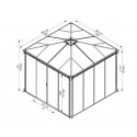 Palram 10x10 Ledro Enclosed Gazebo Kit - Gray/Bronze (HG9190)