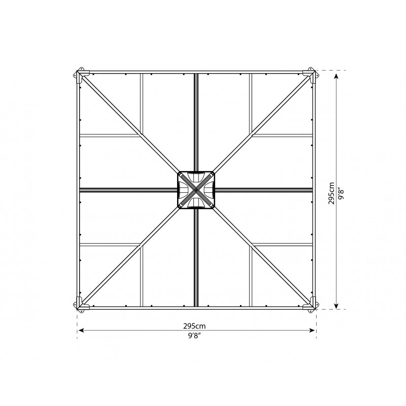 Palram 10x10 Ledro Enclosed Gazebo Kit - Gray/Bronze (HG9190)