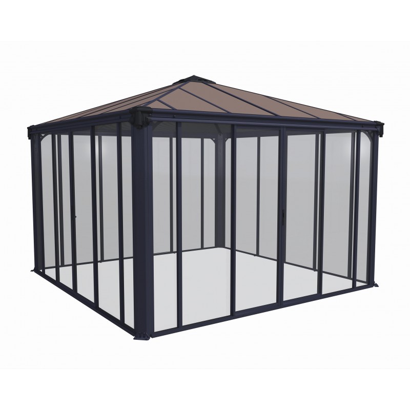 Palram 12x12 Ledro Enclosed Gazebo Kit - Gray/Bronze (HG9192)