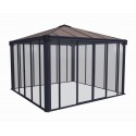 Palram 12x12 Ledro Enclosed Gazebo Kit - Gray/Bronze (HG9192)