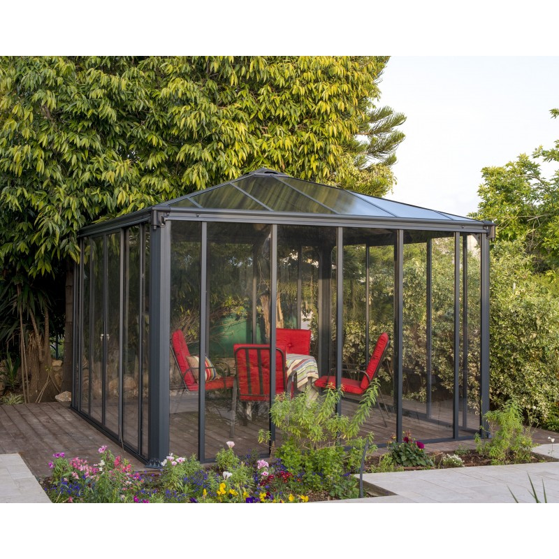 Palram 12x12 Ledro Enclosed Gazebo Kit - Gray/Bronze (HG9192)