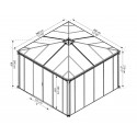 Palram 12x12 Ledro Enclosed Gazebo Kit - Gray/Bronze (HG9192)