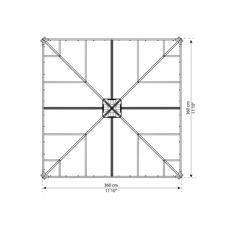 Palram 12x12 Ledro Enclosed Gazebo Kit - Gray/Bronze (HG9192)