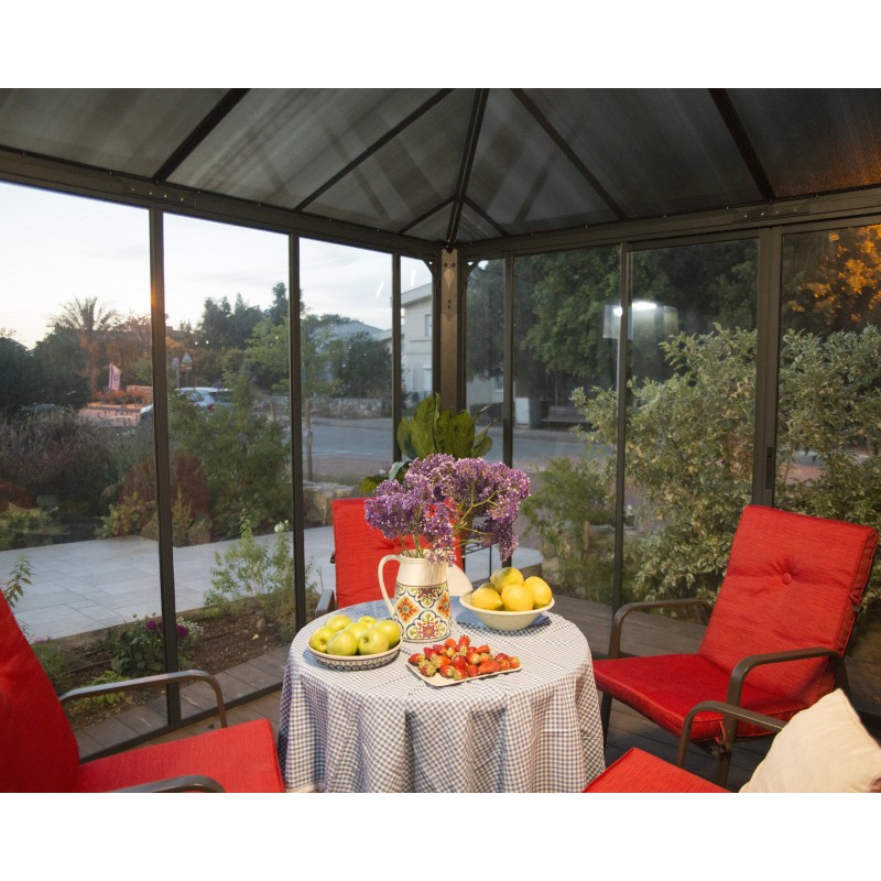 Palram 12x12 Ledro Enclosed Gazebo Kit - Gray/Bronze (HG9192)