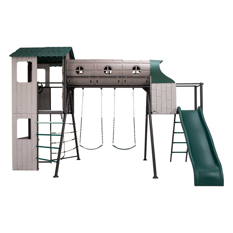 Lifetime Adventure Tunnel Metal Playset Swing Set - Earthtone (91134)