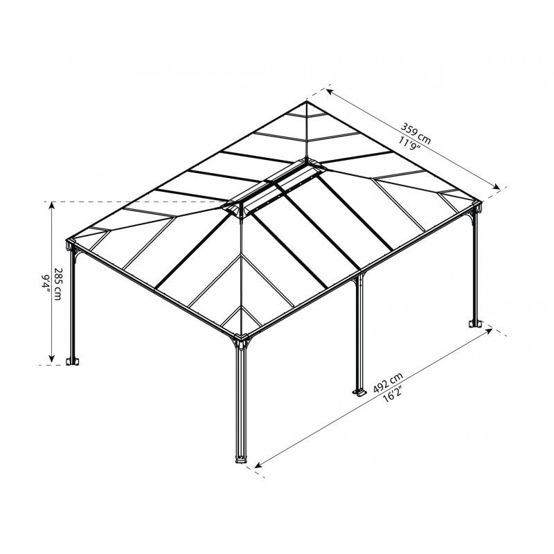Palram Martinique 12x16 Garden Gazebo Kit (HG9171)