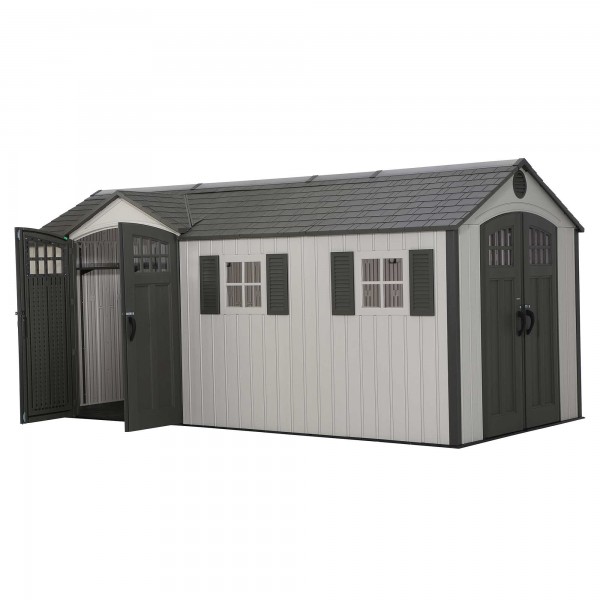 Lifetime 17.5x8 Dual Entry Shed Kit w/ Floor &amp; Windows (60213)