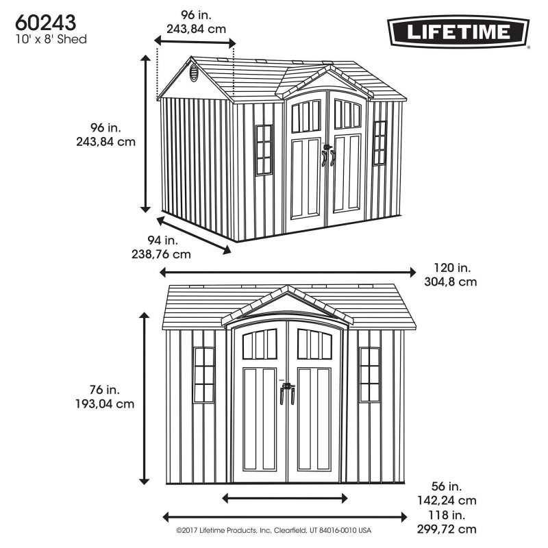 Lifetime 10x8 Outdoor Storage Shed Kit w/ Vertical Siding (60243)
