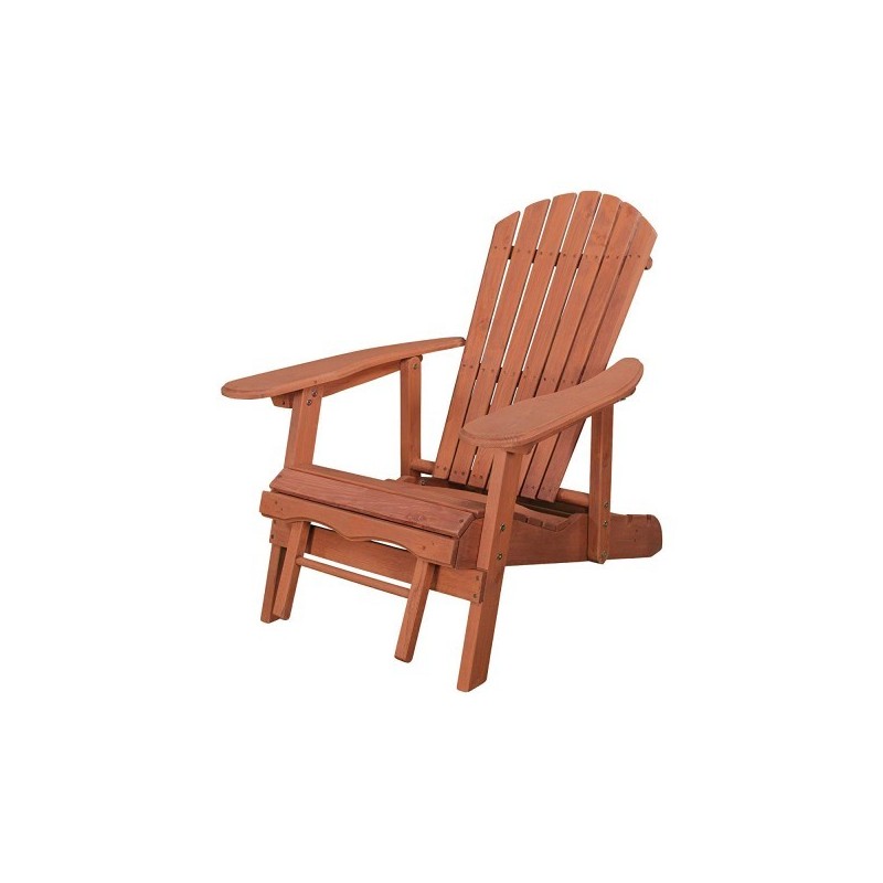 Leisure Season Reclining Adirondack Chair With Pull-Out Ottoman (AC7105)