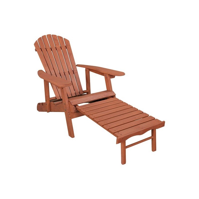 Leisure Season Reclining Adirondack Chair With Pull-Out Ottoman (AC7105)