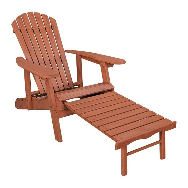 Leisure Season Reclining Adirondack Chair With Pull-Out ...