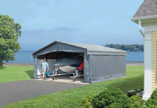 Arrow 20x20 Gray Carport Enclosure Kit (10183) This enclosure kit will surely assit you in protecting your vehicles from the harsh weather. 