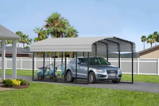 Arrow Steel 12x20x9 Carport Kit - Eggshell (CPH122009) Protect your car from the harmful weather elements. 