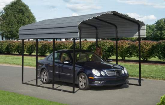 Arrow Steel 10x15x9 Carport Kit - Charcoal (CPHC101509) Protect your car from the harmful weather elements. 