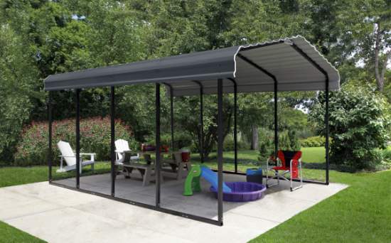 Arrow Steel 12x20x9 Carport Kit - Charcoal (CPHC122009) This carport can be transformed into a picnic area or play area for your kids. 