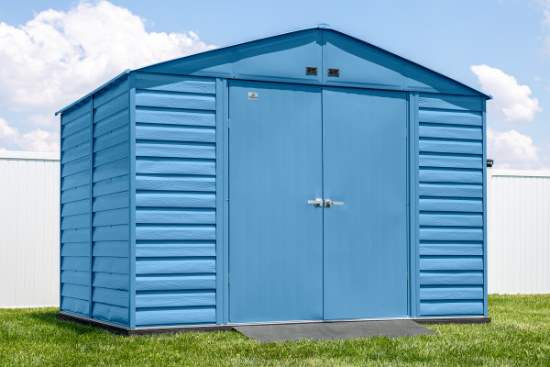 Arrow Select 10x8 Steel Storage Shed Kit - Blue Grey (SCG108BG) This Select shed is a perfect additoon to your backyard setting. 